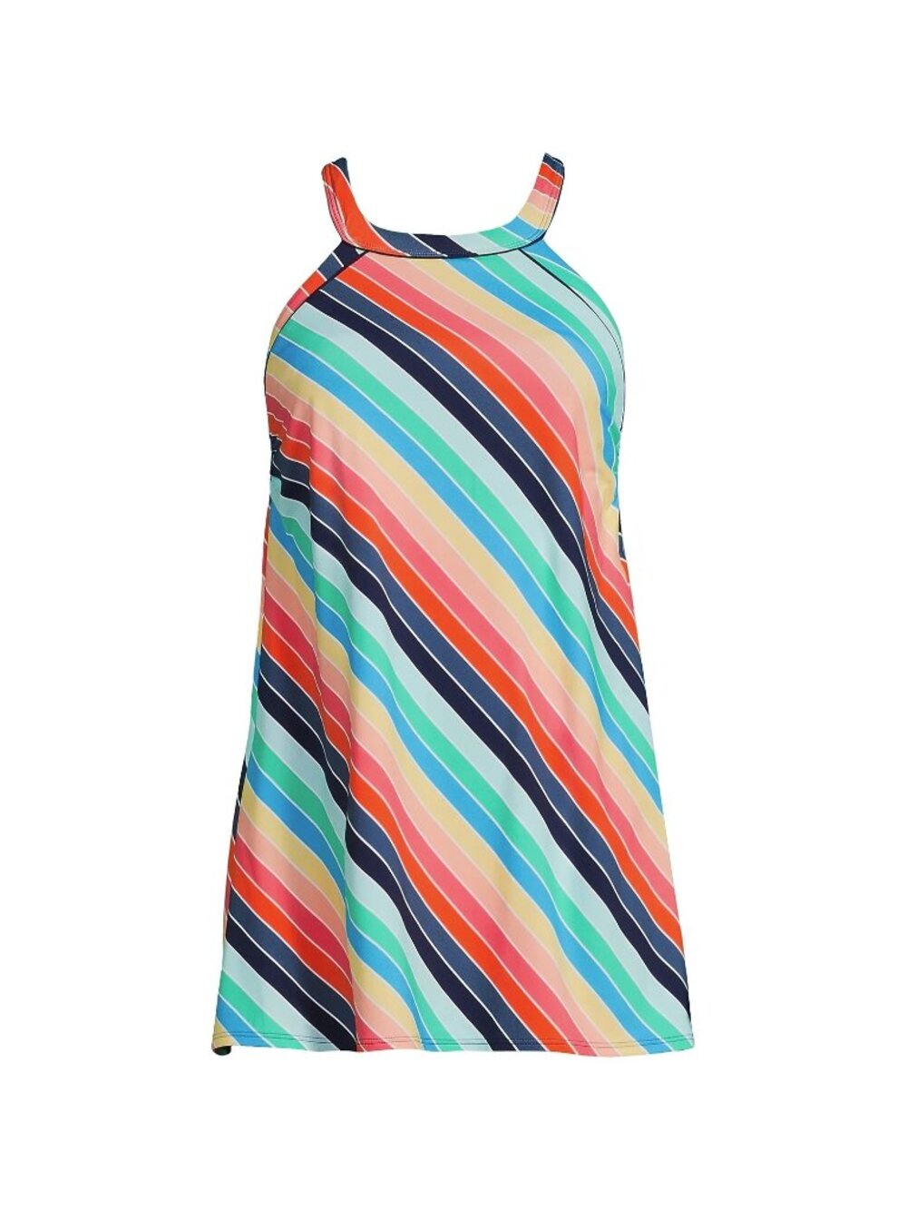 SIZE 16 Lands’ End Diagonal Stripe One Piece Swimsuit Swim Dress